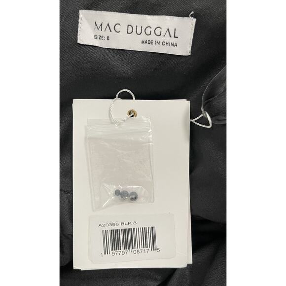 Mac Duggal A20398 Black Floral Embroidered Sequin Midi Dress Size 8 $498 - Picture 7 of 7